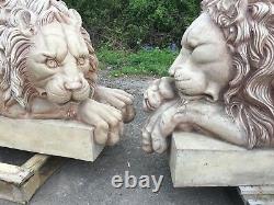 Unique Huge Pair of Impressive Canova's Marble Lions Original Master moulds