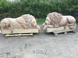 Unique Huge Pair of Impressive Canova's Marble Lions Original Master moulds