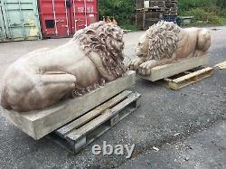Unique Huge Pair of Impressive Canova's Marble Lions Original Master moulds