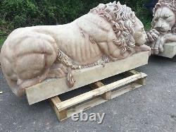 Unique Huge Pair of Impressive Canova's Marble Lions Original Master moulds