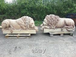 Unique Huge Pair of Impressive Canova's Marble Lions Original Master moulds