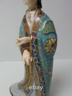 Unusual Chinese Cloisonne 12 Female Figure, Painted Resin Head & Hands