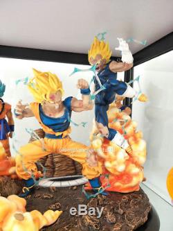 VKH Recast Dragon Ball Z Super Saiyan 2 Goku Vs Majin Vegeta Resin Statue Figure
