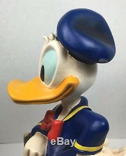 VTG 1980s Large Tall Disney Donald Duck Suitcase Resin Art Artwork Statue Figure