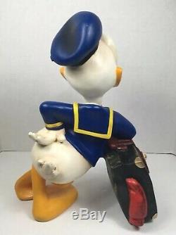 VTG 1980s Large Tall Disney Donald Duck Suitcase Resin Art Artwork Statue Figure