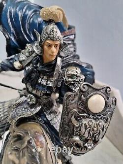 Vbnhgf Sculpture Large Chinese Warrior Figure Mounted Resin