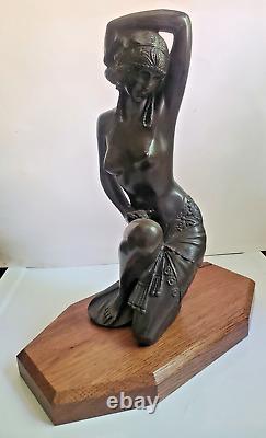 Vintage Art Deco Nude Kneeling Dancer Figure