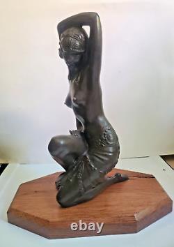 Vintage Art Deco Nude Kneeling Dancer Figure