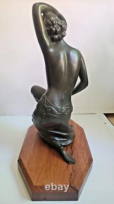 Vintage Art Deco Nude Kneeling Dancer Figure