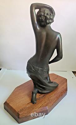 Vintage Art Deco Nude Kneeling Dancer Figure