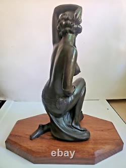 Vintage Art Deco Nude Kneeling Dancer Figure