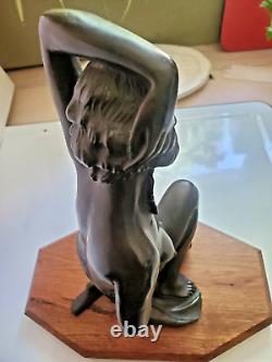 Vintage Art Deco Nude Kneeling Dancer Figure
