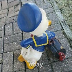 Vintage Disney Donald Duck Leaning On Suitcase Poly Resin Statue Figure 22