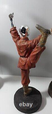 Vintage Martial Art Tai Chi Poses Shaolin Art Statue Sculpture Figures Set Of 4