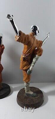 Vintage Martial Art Tai Chi Poses Shaolin Art Statue Sculpture Figures Set Of 4