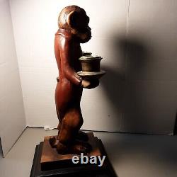 Vintage Monkey Butler Candelabra Resin 13 Candlestick Holder Figure Statue RARE