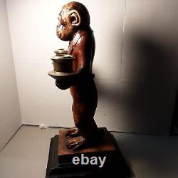 Vintage Monkey Butler Candelabra Resin 13 Candlestick Holder Figure Statue RARE