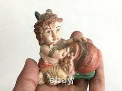 Vintage Old Rare Handmade Hindu Religious God Little Krishna Resin Figure Statue