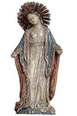 Virgin Mary Statue Figure Antique Preproduction Hand Painting Creative Co-op