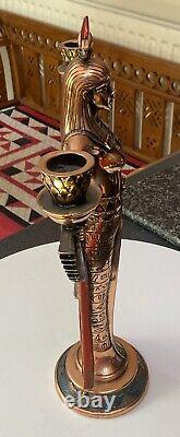 Vtg Egyptian Egypt 14 Isis Goddess Figure Figurine Statue Copper Clad Resin