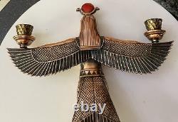 Vtg Egyptian Egypt 14 Isis Goddess Figure Figurine Statue Copper Clad Resin