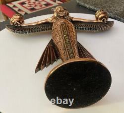Vtg Egyptian Egypt 14 Isis Goddess Figure Figurine Statue Copper Clad Resin