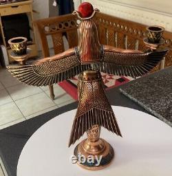 Vtg Egyptian Egypt 14 Isis Goddess Figure Figurine Statue Copper Clad Resin