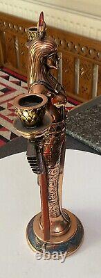Vtg Egyptian Egypt 14 Isis Goddess Figure Figurine Statue Copper Clad Resin