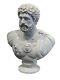 White Emporer Hadrian Vintage Roman Statue Bust Ornament Figurine Warrior Beard