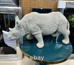 White Rhino Figure Large Animal Statue Ornament Figure Stunning
