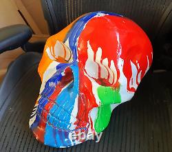 XL Size Multi Colour Resin Skull Statue Figure / Splat Design Halloween