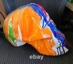 XL Size Multi Colour Resin Skull Statue Figure / Splat Design Halloween