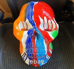 XL Size Multi Colour Resin Skull Statue Figure / Splat Design Halloween