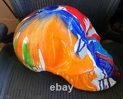 XL Size Multi Colour Resin Skull Statue Figure / Splat Design Halloween